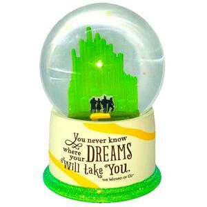 Hallmark Wizard Of Oz Water Snow Globe 5" Emerald City Dorothy Scarecrow Tin Man